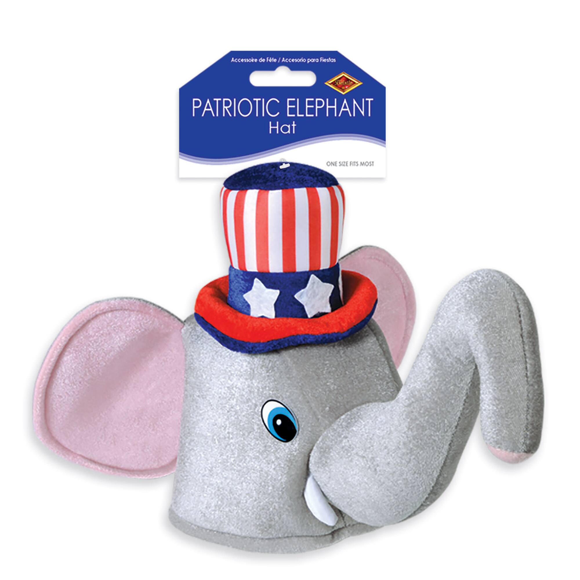 Beistle Adult Patriotic Elephant Plush Hat